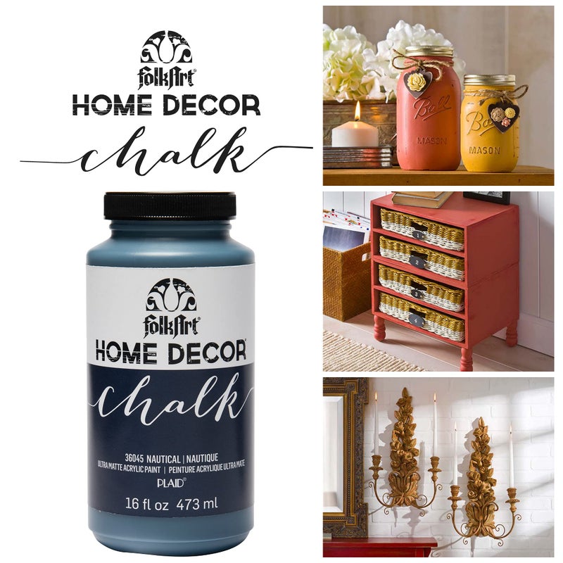 FolkArt 38730 Home Decor Chalk Furniture & Craft Paint in Assorted Colors, 16 ounce, Parisian Grey - Image 4